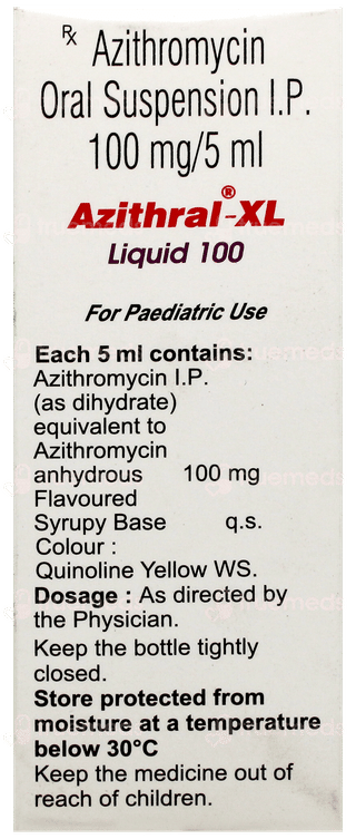 Azithral Xl 100 Liquid 30Ml